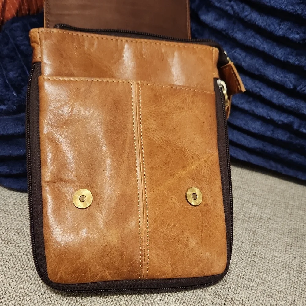 Tan Leather Men's Bag - Picture 4 of 7